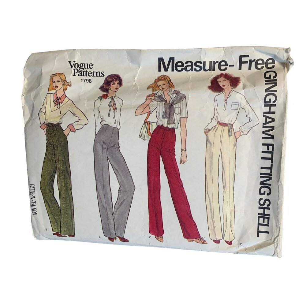 Vintage Vogue Patterns 1798 Pants - Size 25 - 70s Fashion